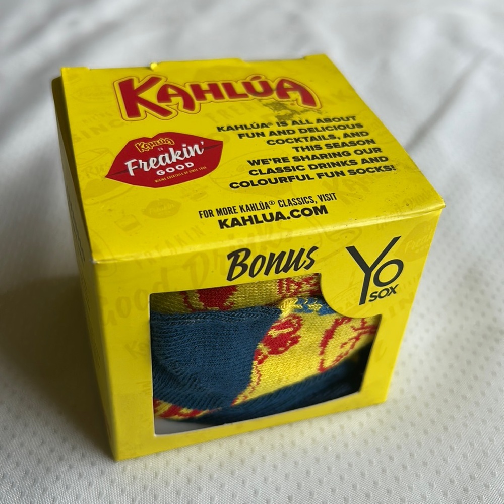 Kahlua Socks Cocktails 75% Cotton 20% Polyester 5% Spandex